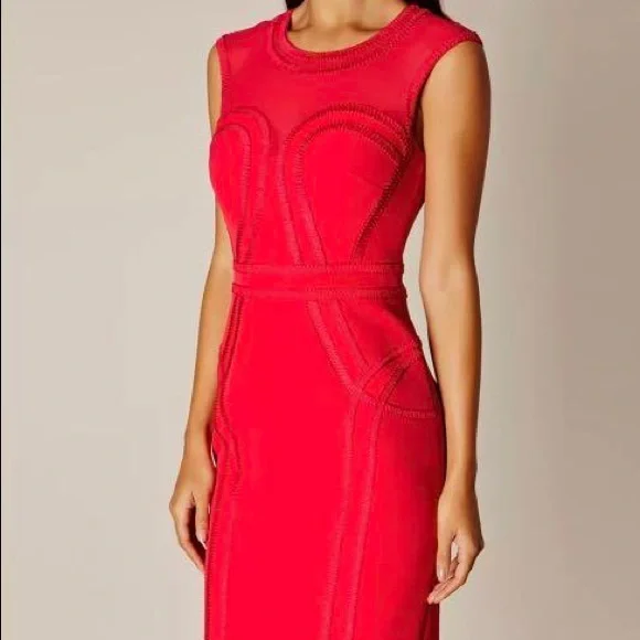 Karen Millen | Dresses | Karen Millen Red Pencil Dress | Poshmark